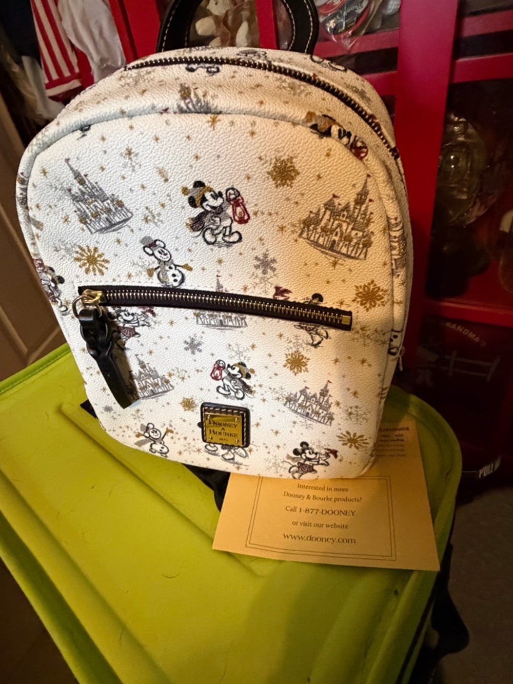 Dooney & Bourke White Disney Mickey Mini Backpack with Gold Accents! Gorgeous!